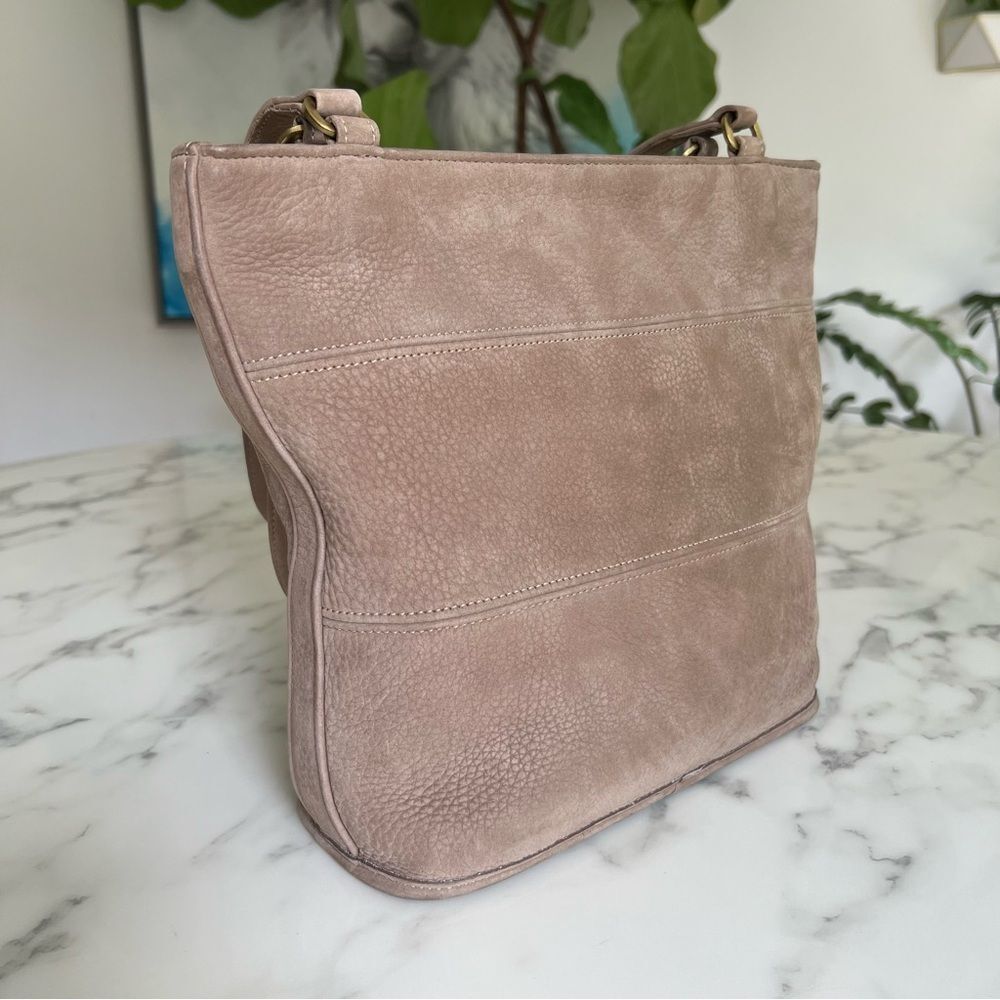 COACH Vintage Nubuc Tribeca Shopper Shoulder Bag 4393 Grey Taupe Nubuck 90's USA - Picture 7 of 16